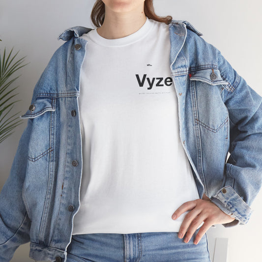 Vyze Logo Tee — Minimal White Graphic T-Shirt