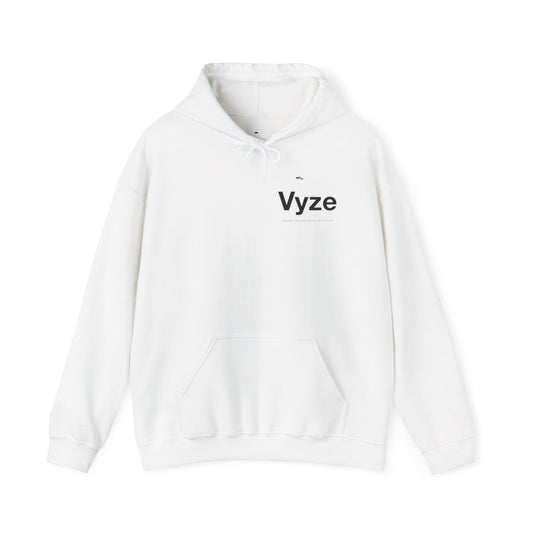 Vyze Angel Wings Hoodie — Minimal White Pullover with Back Wing Graphic