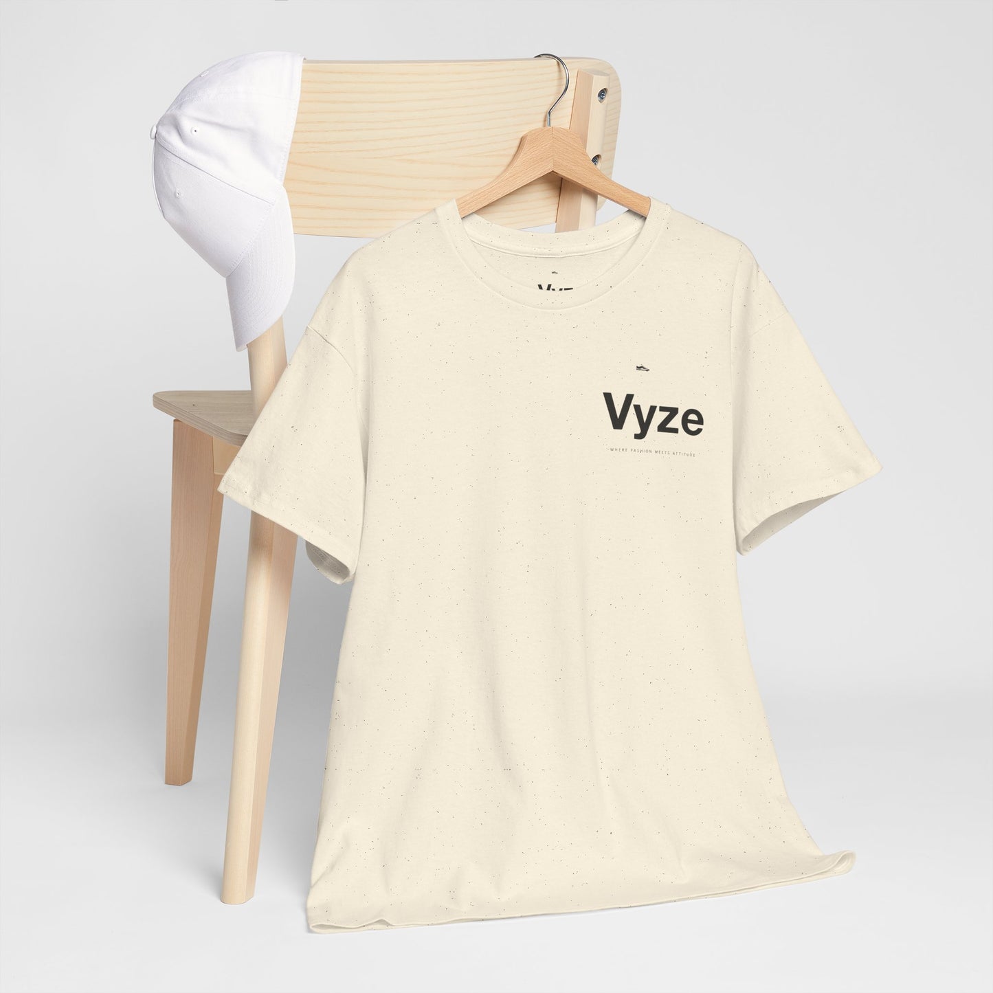 Vyze Logo Tee — Minimal White Graphic T-Shirt