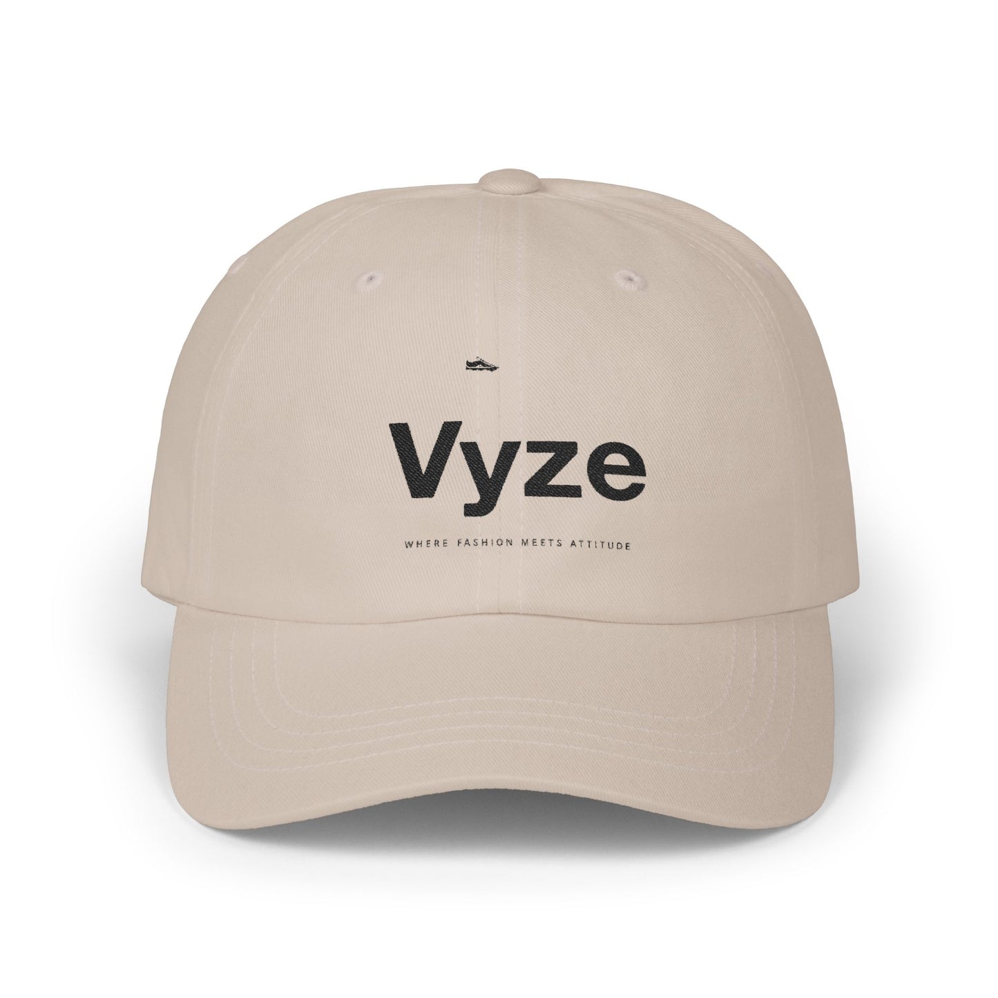 Vyze Embroidered Classic Dad Cap — Minimal White Baseball Hat