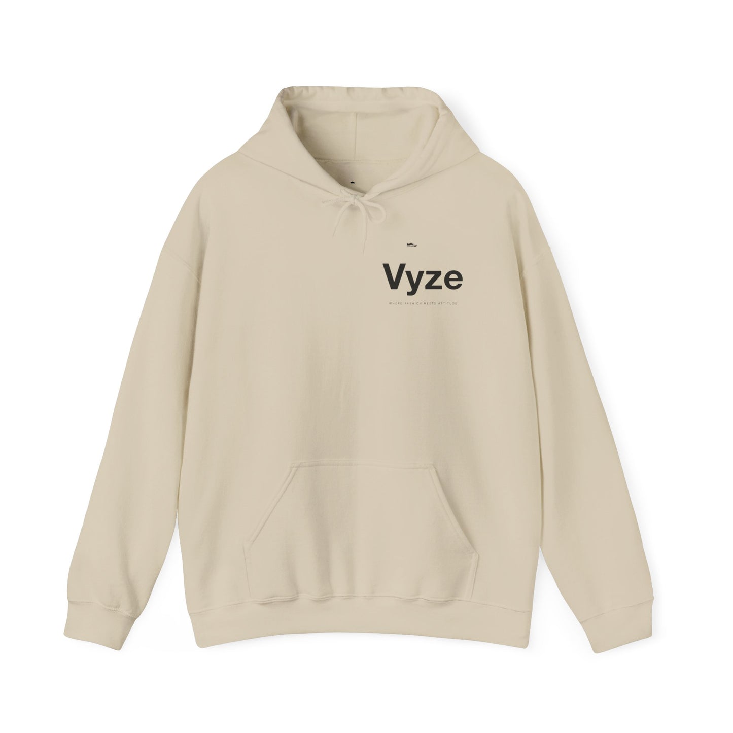 Vyze Angel Wings Hoodie — Minimal White Pullover with Back Wing Graphic