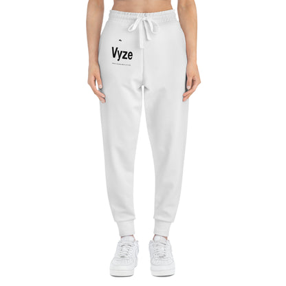 Vyze Logo Athletic Joggers — Minimal White AOP Sweatpants