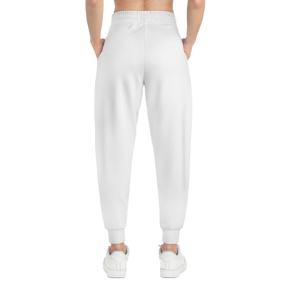 Vyze Logo Athletic Joggers — Minimal White AOP Sweatpants