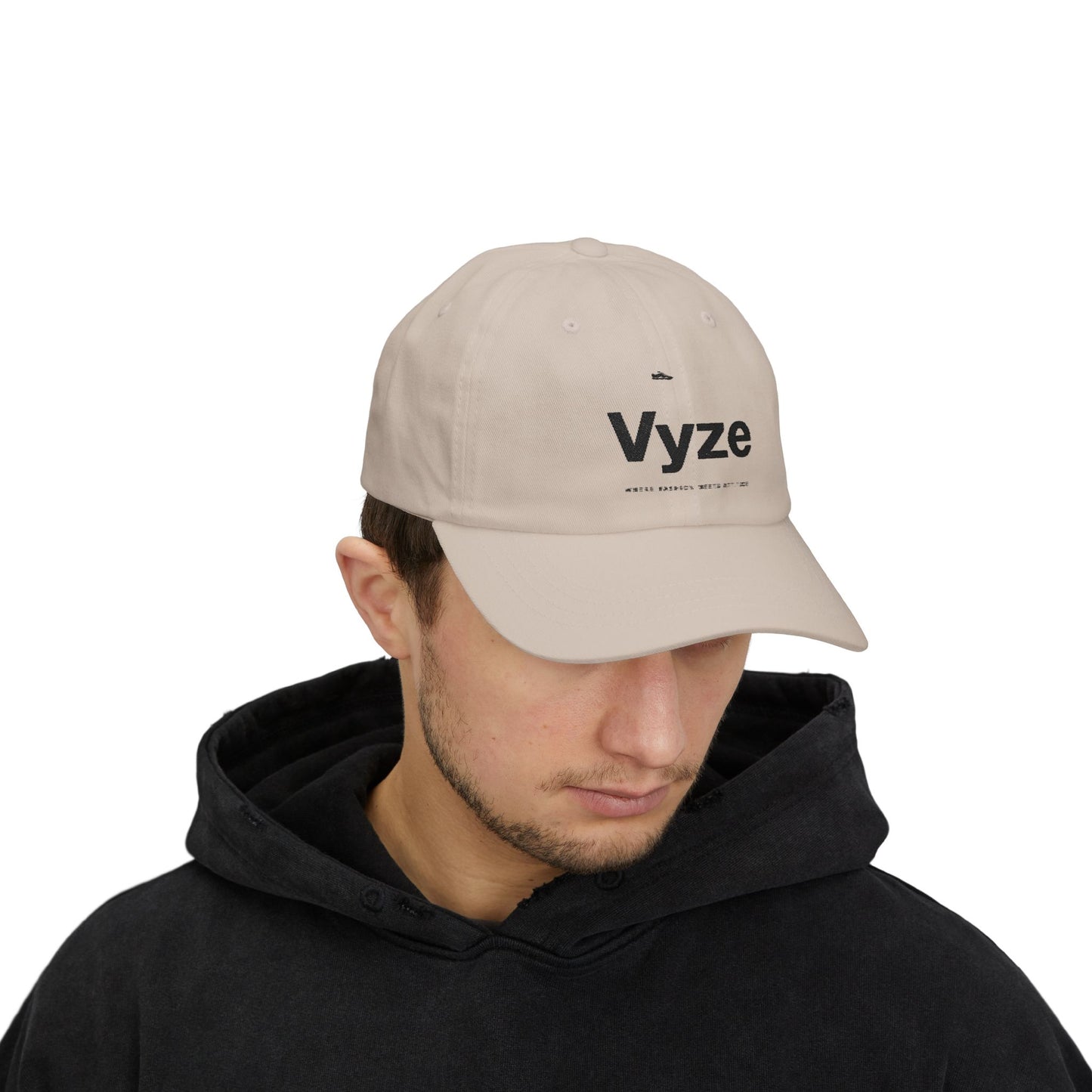 Vyze Embroidered Classic Dad Cap — Minimal White Baseball Hat