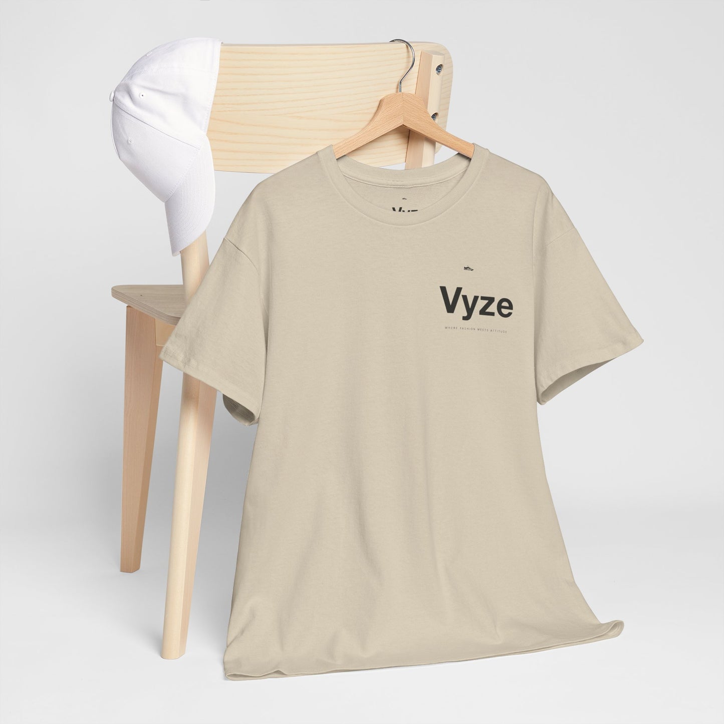 Vyze Logo Tee — Minimal White Graphic T-Shirt