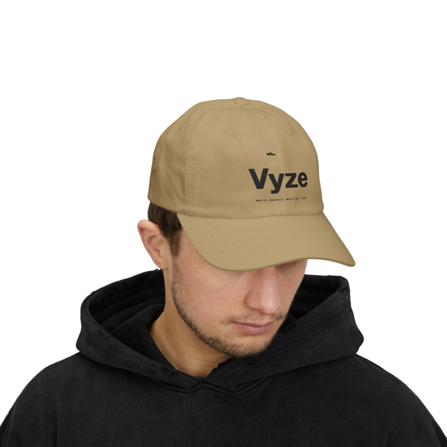 Vyze Embroidered Classic Dad Cap — Minimal White Baseball Hat